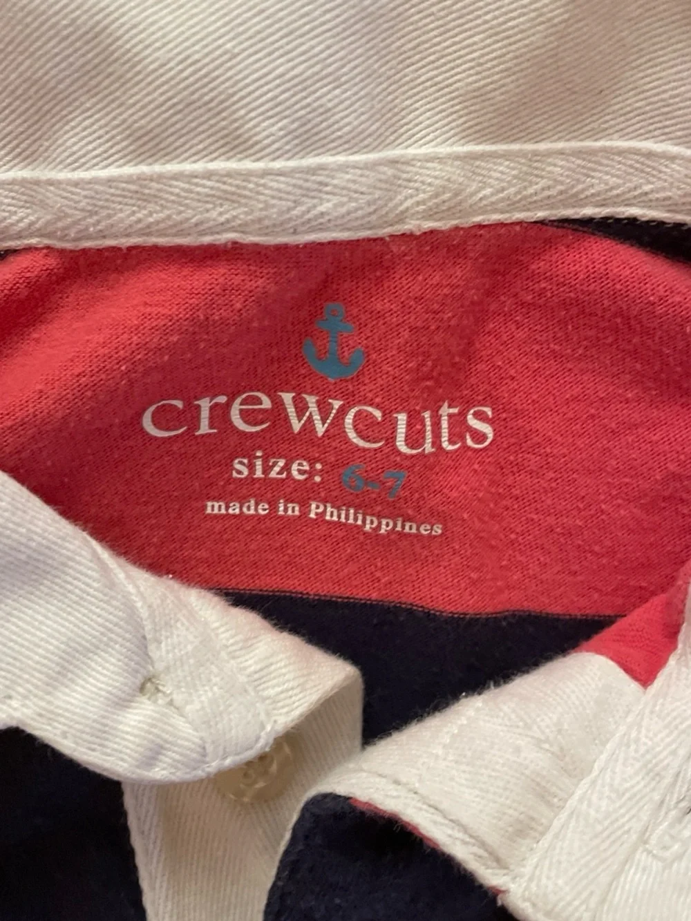 crewcuts Pink and Navy Wide-Stripe Polo